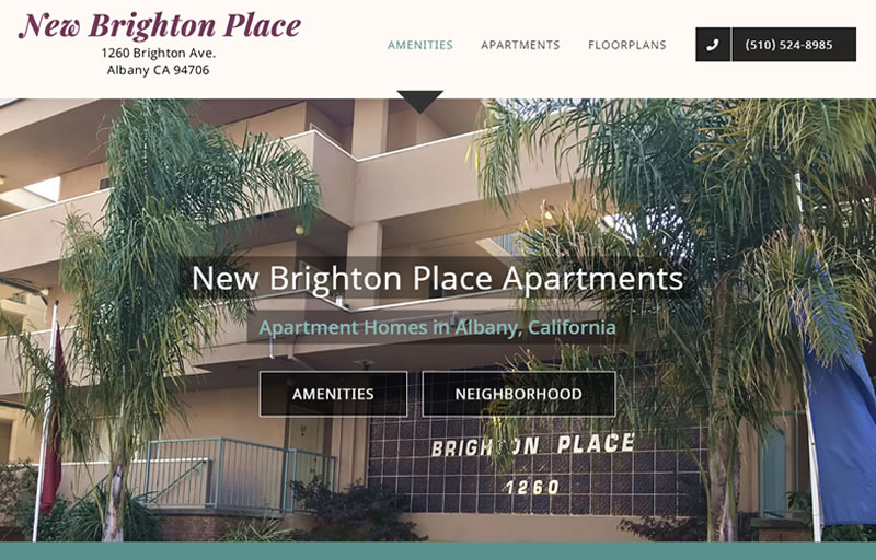 Apartment complex web design, New Brighton Place