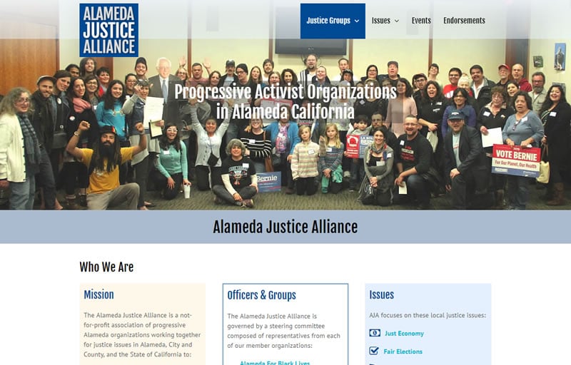Political advocacy group web design