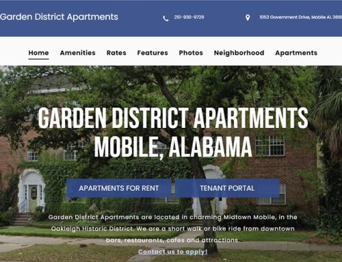 Apartments Web Design, Garden District Apartments
